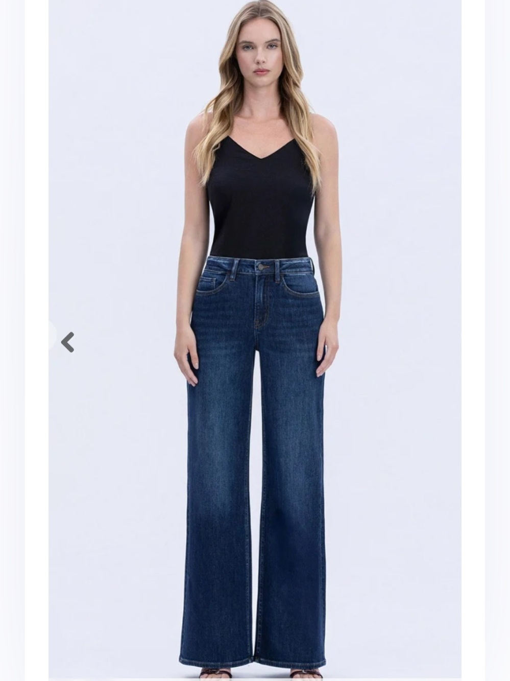 VERVET BY FLYING MONKEY Olivia High Rise Dark Wide-Leg Jeans